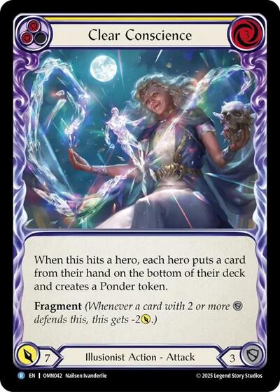Clear Conscience (Yellow) - Omens of the Third Age FAB spoiler