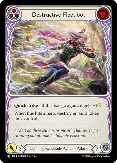 Destructive Fleetfoot (Yellow) - Omens of the Third Age FAB spoiler