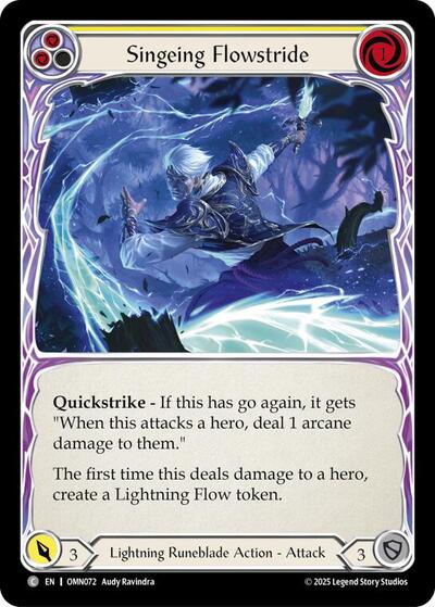 Singeing Flowstride (Yellow) - Omens of the Third Age FAB spoiler
