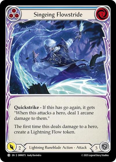 Singeing Flowstride (Blue) - Omens of the Third Age FAB spoiler