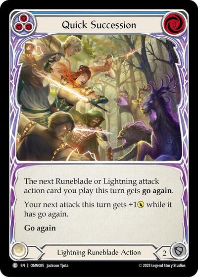 Quick Succession (Blue) - Omens of the Third Age FAB spoiler