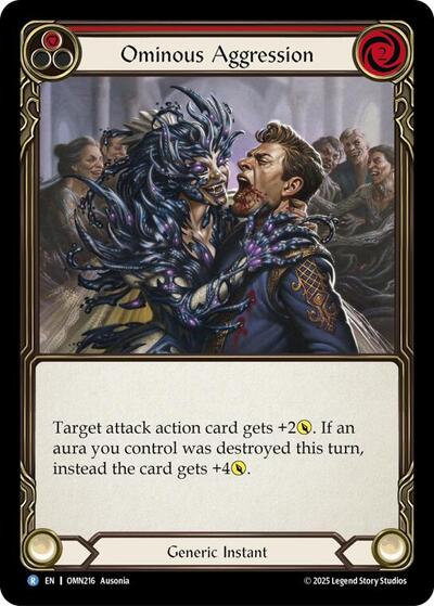 Ominous Aggression (Red) - Omens of the Third Age FAB spoiler
