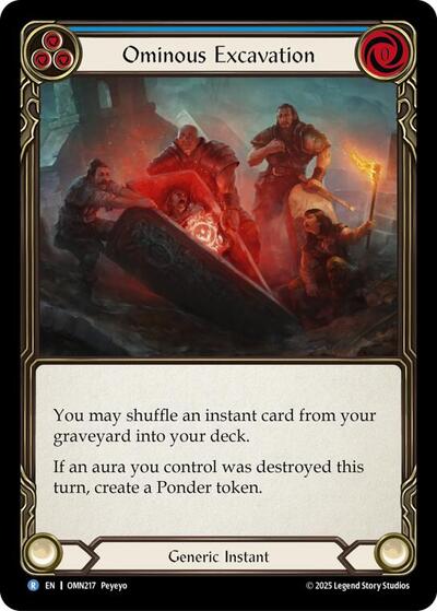 Ominous Excavation (Blue) - Omens of the Third Age FAB spoiler