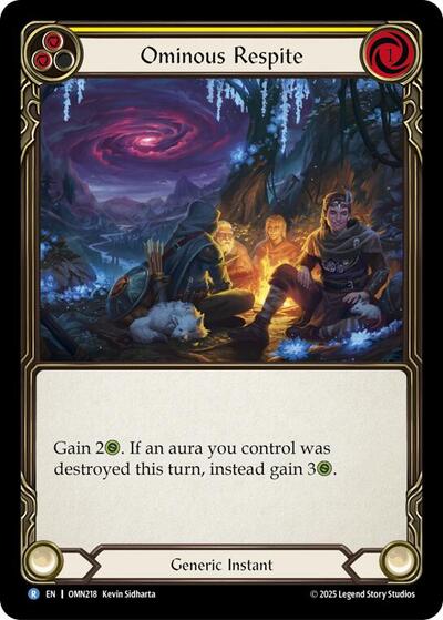 Ominous Respite (Yellow) - Omens of the Third Age FAB spoiler