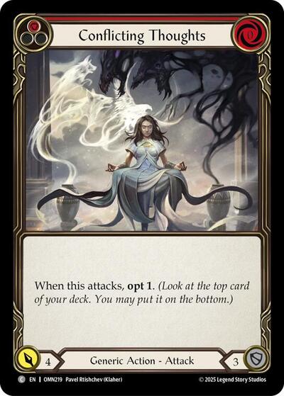 Conflicting Thoughts (Red) - Omens of the Third Age FAB spoiler