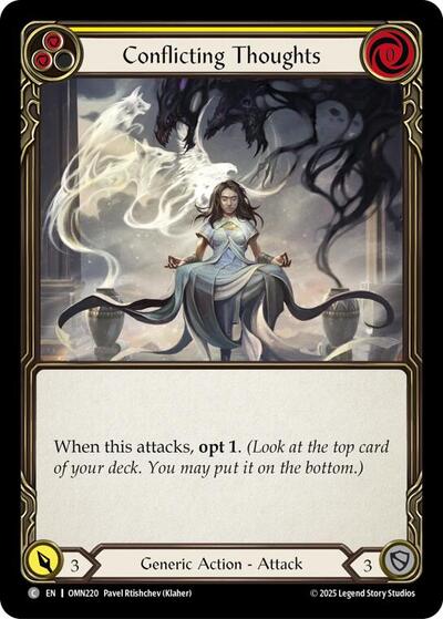 Conflicting Thoughts (Yellow) - Omens of the Third Age FAB spoiler