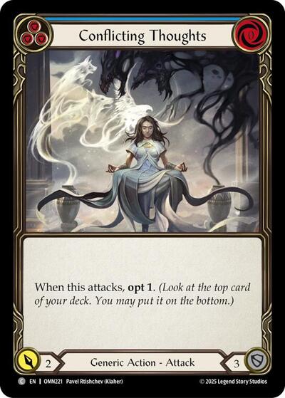 Conflicting Thoughts (Blue) - Omens of the Third Age FAB spoiler