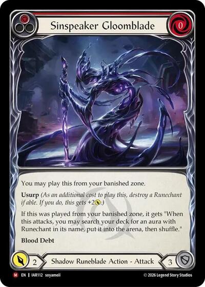 Sinspeaker Gloomblade (Red) - Usurp the Shadow Throne FAB spoiler