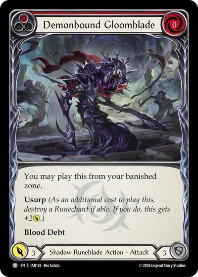 Demonbound Gloomblade (Red) - Usurp the Shadow Throne FAB spoiler