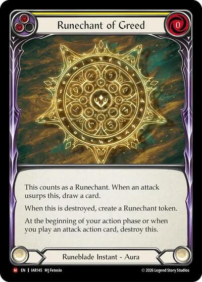 Runechant of Greed (Yellow) - Usurp the Shadow Throne FAB spoiler