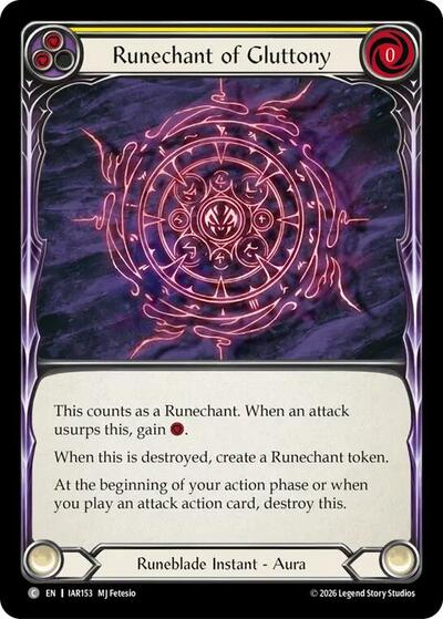 Runechant of Gluttony (Yellow) - Usurp the Shadow Throne FAB spoiler