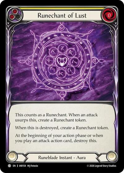 Runechant of Lust (Yellow) - Usurp the Shadow Throne FAB spoiler