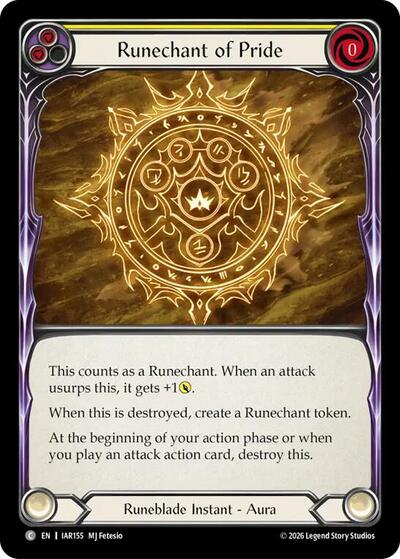 Runechant of Pride (Yellow) - Usurp the Shadow Throne FAB spoiler