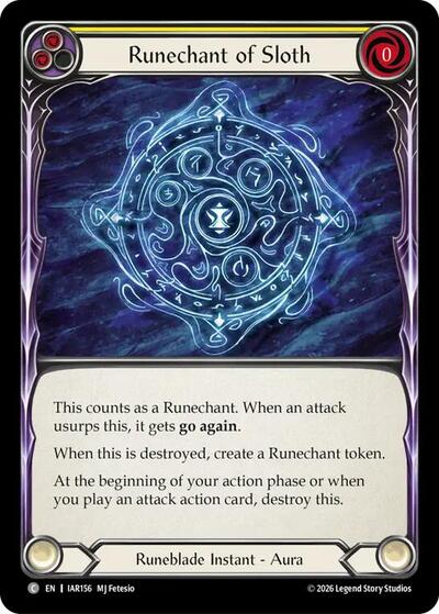 Runechant of Sloth (Yellow) - Usurp the Shadow Throne FAB spoiler