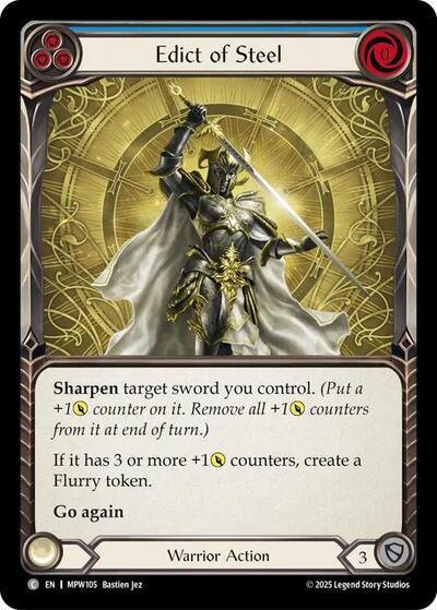 Edict of Steel (Blue) - Mastery Pack Warrior FAB spoiler