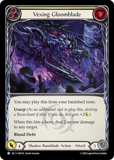 Vexing Gloomblade (Yellow) - Usurp the Shadow Throne FAB spoiler