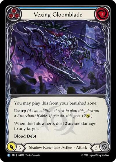 Vexing Gloomblade (Blue) - Usurp the Shadow Throne FAB spoiler