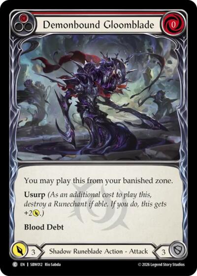 Demonbound Gloomblade (Red) - Silver Age: Usurp the Shadow Throne FAB spoiler