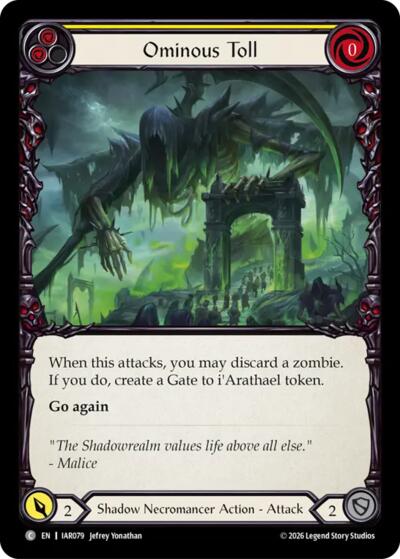 Ominous Toll (Yellow) - Usurp the Shadow Throne FAB spoiler