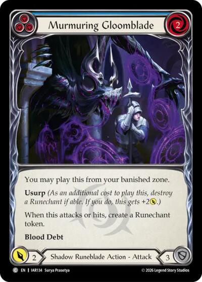 Murmuring Gloomblade (Blue) - Usurp the Shadow Throne FAB spoiler